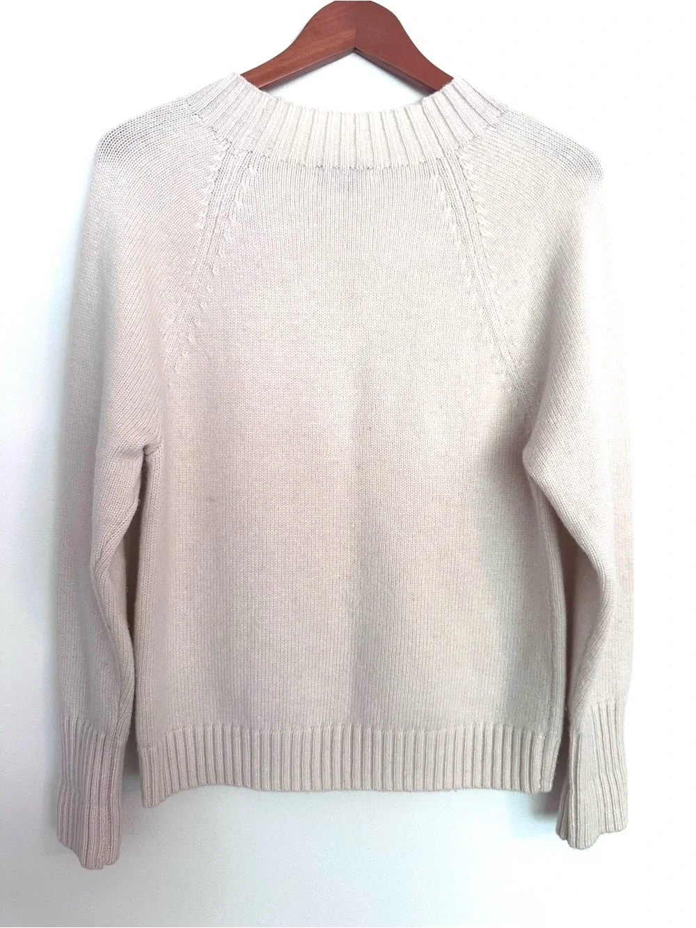 J. Crew Cream Crewneck Sweater with Diamond Rhinestone Buttons Size Medium